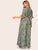  Plus Flounce Sleeve Wrap Belted Floral Maxi Dress