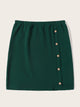SHEIN Plus Button Front Bodycon Skirt