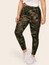  Plus Sheer Mesh Insert Camo Leggings