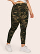  Plus Sheer Mesh Insert Camo Leggings