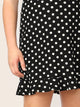 SHEIN Plus Ruffle Hem Polka Dot Skirt