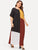 Plus Color-block Batwing Sleeve Maxi Dress