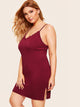 Plus Lace Trim Split Night Dress