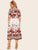 Plus Surplice Front Floral Print Dress