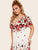 Plus Surplice Front Floral Print Dress