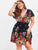 Plus Surplice Front Floral Print Shirred Dress