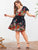 Plus Surplice Front Floral Print Shirred Dress