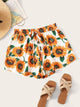 Plus Sunflower Print Shorts