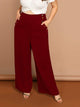 Plus Button Detail Slant Pocket Palazzo Pants