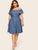 Plus Off Shoulder Button Denim Dress