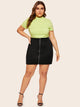 Plus Zip Up Skirt