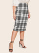 SHEIN Plus Plaid Print Bodycon Skirt