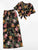 Plus Surplice Front Floral Print Blouse With Pants