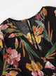 Plus Surplice Front Floral Print Blouse With Pants