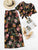 Plus Surplice Front Floral Print Blouse With Pants