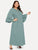 Plus Tie Neck Bell Sleeve Maxi Dress