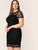  Plus Polka Dot Mesh Yoke Trim Bodycon Dress