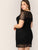  Plus Polka Dot Mesh Yoke Trim Bodycon Dress