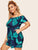 Plus Off-shoulder Tropical Print Romper