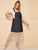 Plus Contrast Mesh Denim Pinafore Dress