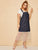 Plus Contrast Mesh Denim Pinafore Dress