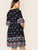 Plus Tribal Print Flounce Sleeve Dress