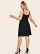 Plus Cut Out Solid Fit & Flare Dress