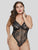 Plus Floral Lace Cut-out Sheer Teddy Bodysuit