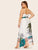 Plus Self Tie Tropical Print Cami Dress