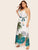 Plus Self Tie Tropical Print Cami Dress