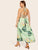 Plus Tropical Print Open Back Cami Dress