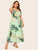 Plus Tropical Print Open Back Cami Dress