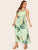 Plus Tropical Print Open Back Cami Dress