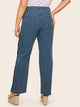 Plus Metal Button Side Jeans