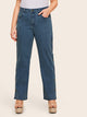 Plus Metal Button Side Jeans