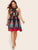 Plus Criss Cross Tribal Print Dress