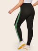 Plus Contrast Taped Side Leggings