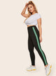 Plus Contrast Taped Side Leggings