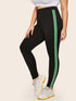 Plus Contrast Taped Side Leggings