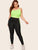 Plus Contrast Neon Lime Checkered Leggings