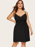 Plus Contrast Lace Night Dress