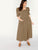 Plus Square Neck Button Front Puff Sleeve Maxi Dress