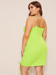 Plus Neon Lime Knot Ruched Cami Dress