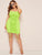 Plus Neon Lime Knot Ruched Cami Dress