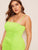 Plus Neon Lime Knot Ruched Cami Dress