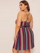 Plus Criss Cross Striped Cami Dress