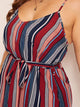 Plus Criss Cross Striped Cami Dress