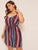 Plus Criss Cross Striped Cami Dress