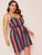 Plus Criss Cross Striped Cami Dress