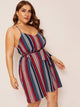 Plus Criss Cross Striped Cami Dress